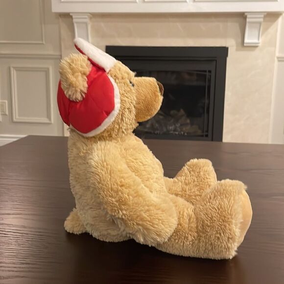 F.A.O. Schwarz Boy Bear with Red Winter Hat Collectable NWT 17” long Excellent … - Picture 3 of 7